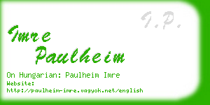 imre paulheim business card